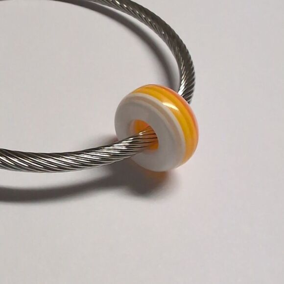 Pink Orange White Charm for‎ Pandora Style Bracelet - Picture 4 of 5